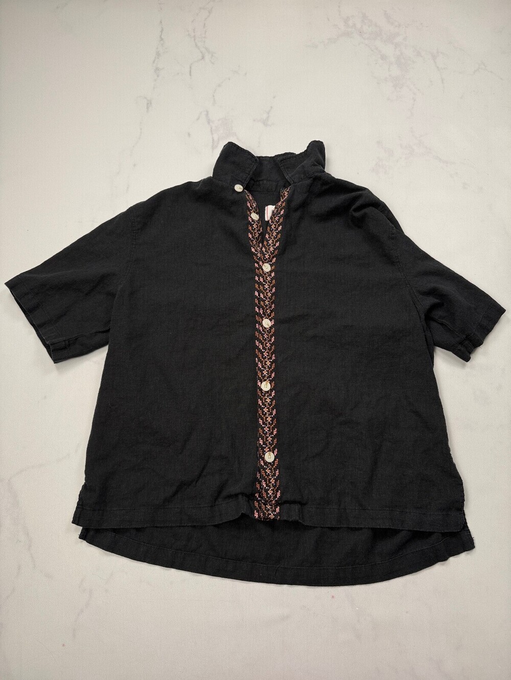 BDG Embellished Blouse Black Modern Indie - Womens L